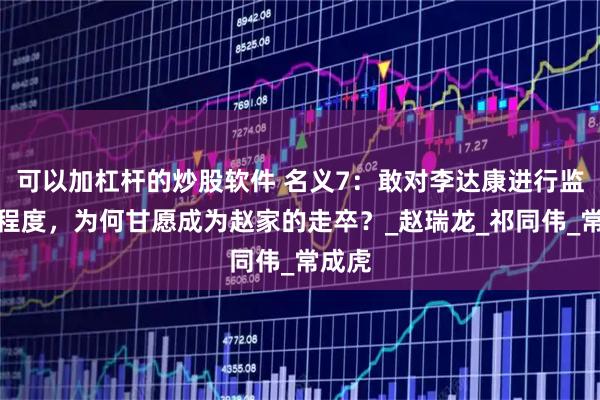 可以加杠杆的炒股软件 名义7：敢对李达康进行监视的程度，为何甘愿成为赵家的走卒？_赵瑞龙_祁同伟_常成虎